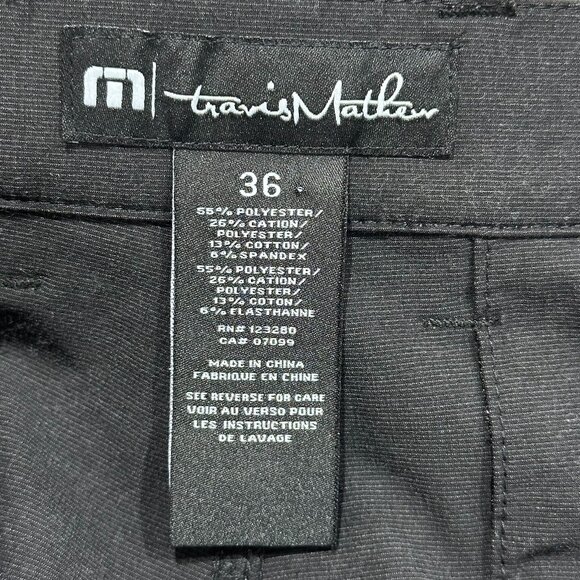 Travis Mathew Black/Charcoal 9" Golf Chino Flat Front Shorts Size 36 - Picture 5 of 6